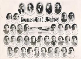Skólaspjald Kvsk Blönduósi 1936-7