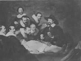 Mynd af uppskurði 16.1.1632. Málverk eftir Rembrant